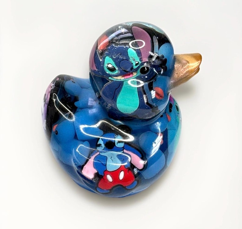 Stitch Duck, Mouse Head Duck, Lilo and Stitch, duck, resin duck, Stitch, Stitch gift, Duck Gift, Coding gift, unique, kitsch, with gift box image 3