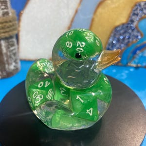 Dungeons and Dragon green Duck, green, DND,Duck, dice jail, dice vault, DND gift, DND dice, ooak, with gift box