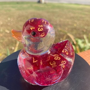 Dungeons and Dragon dark pink Duck, Dark Pink, DND,Duck, dice jail, dice vault, DND gift, DND dice, ooak, with gift box