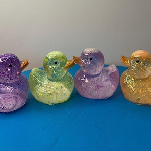 Glitzer Ente, lichtdurchlässige Ente, Schimmer Ente, Resin Ente, Glitter, Codierung Geschenk, Du wurdest geduckt, Harz Kunst, mit Geschenkbox