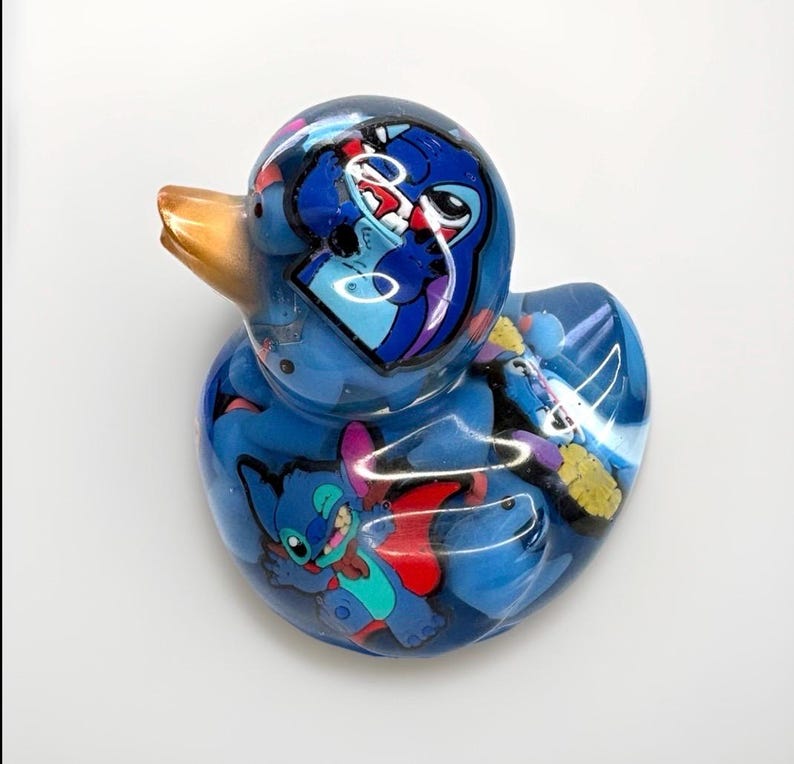 Stitch Duck, Mouse Head Duck, Lilo and Stitch, duck, resin duck, Stitch, Stitch gift, Duck Gift, Coding gift, unique, kitsch, with gift box image 4