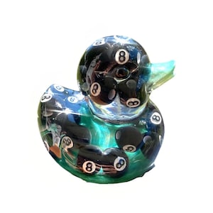 Eight ball duck, Eight Ball, 8 ball Duck, billiard duck, duck, pool balls, pocket marker, billiards, unique, kitsch, weird, with gift box!