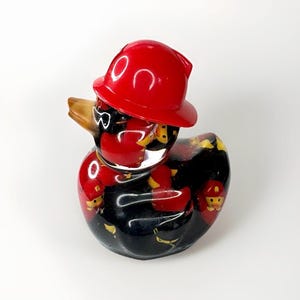Firefighter Duck, Firefighter gift, duck gift, fire chief, 4x4, off-road, handmade, with gift box!