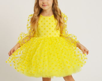 yellow party dress for baby girl