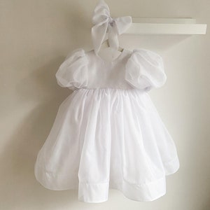 White Organza dress, White Flower Girl dress, First Birthday dress, Ivory Girl Dress, Princess dress, Toddler party dress, Fancy dress girl image 5