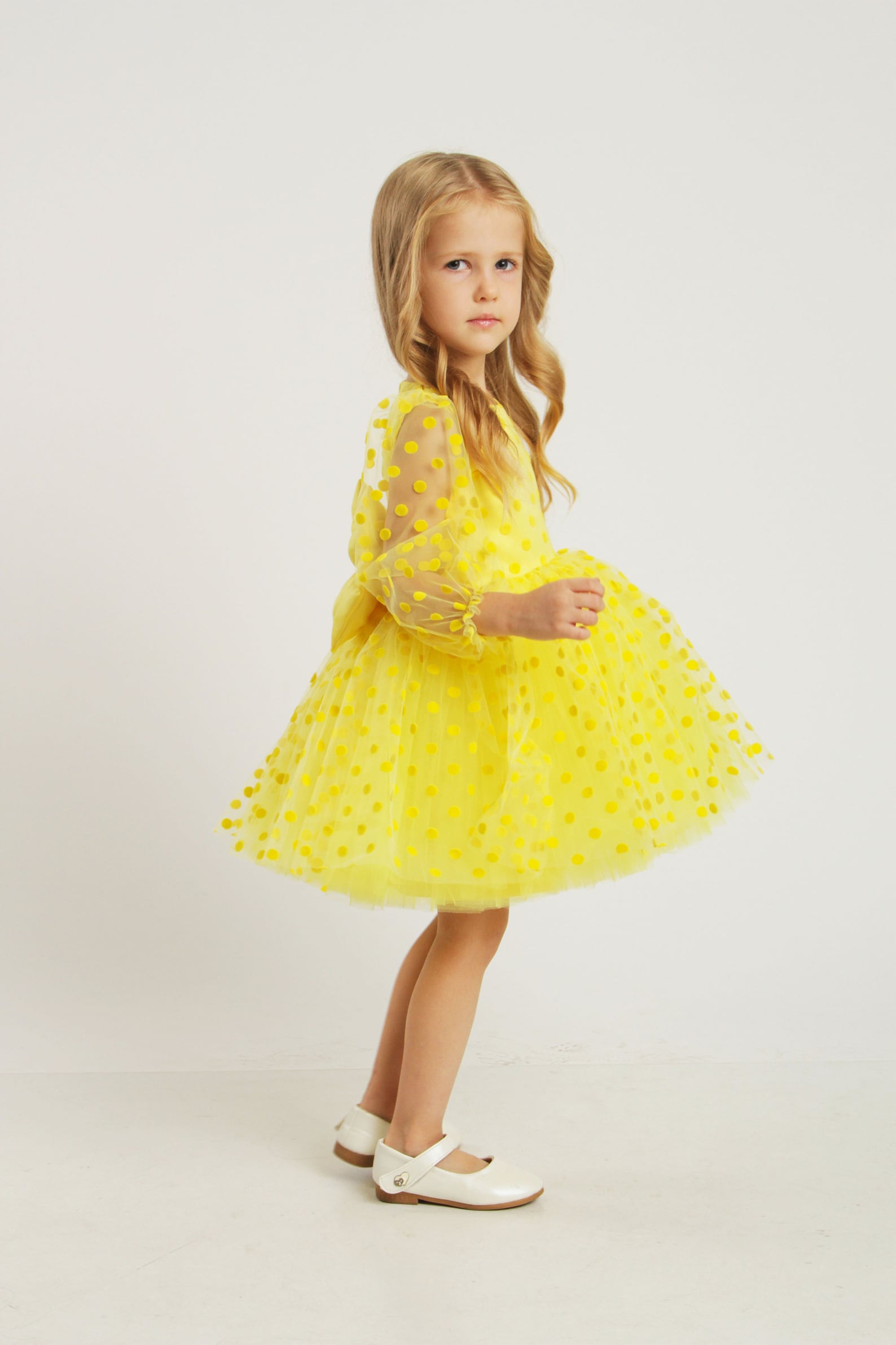 Yellow Girl Dress Polka Dot Yellow Baby Dress First Birthday Etsy