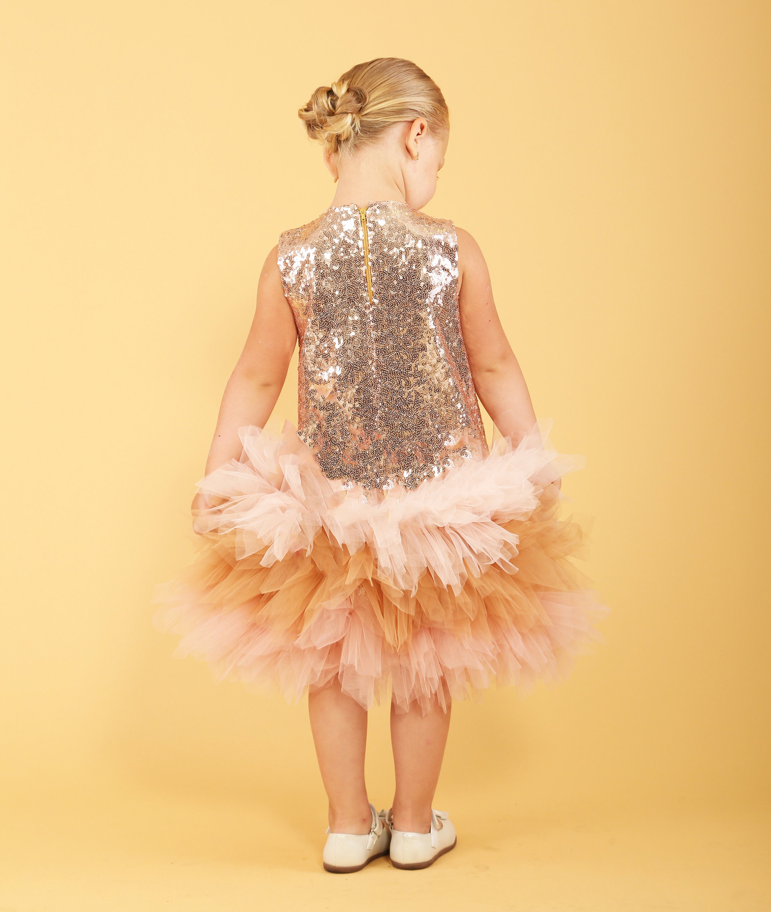 Gold Sequins Girl Dress Gold Baby Dress First Birthday Outfit Etsy