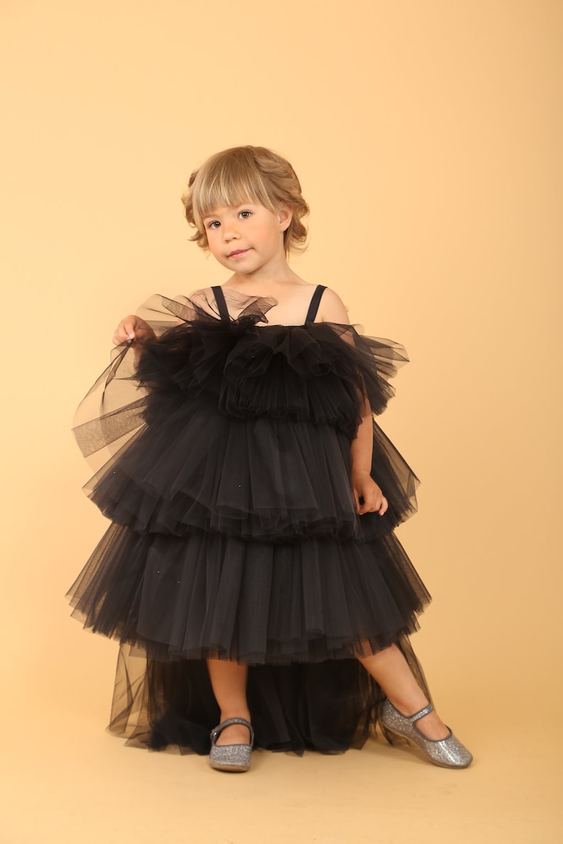 Puffy Black Girl Tulle Dress Black Baby Dress First Birthday Etsy