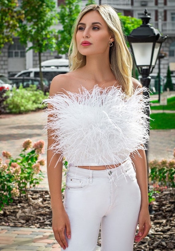 Kommentér matrix mode Beautiful White Feather Tube Top Feather Crop Top Bridesmaids - Etsy