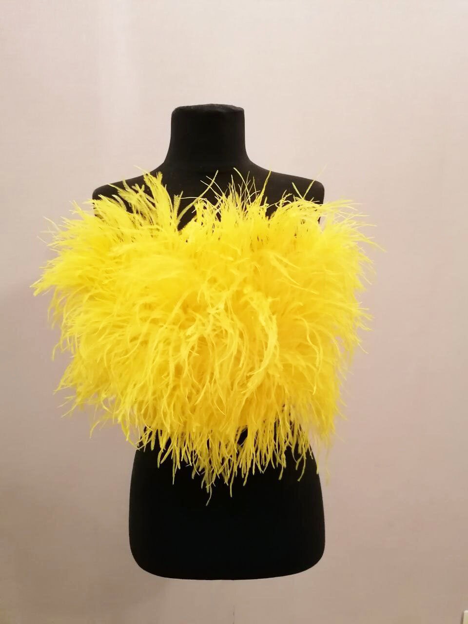 Yellow Feather Tube Top Feather Crop Top Bridesmaids Top - Etsy
