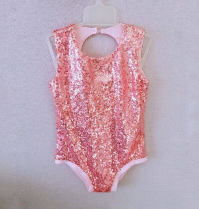 Pink Sequin Leotard Sequins Girl Bodysuit Sequins Romper Etsy