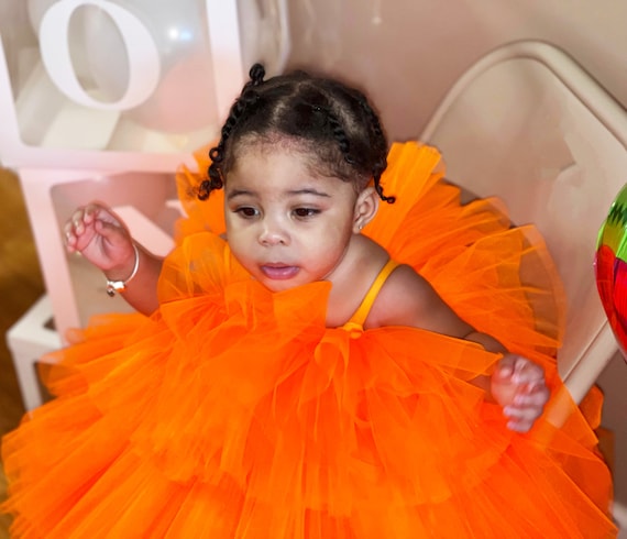 ring Identificeren cement Oranje meisje tule jurk Baby jurk Eerste verjaardag outfit - Etsy Nederland