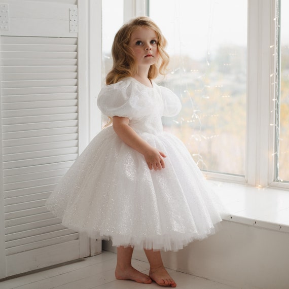 White fluffy dress for best sale girl