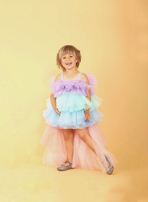 Rainbow puffy best sale dress