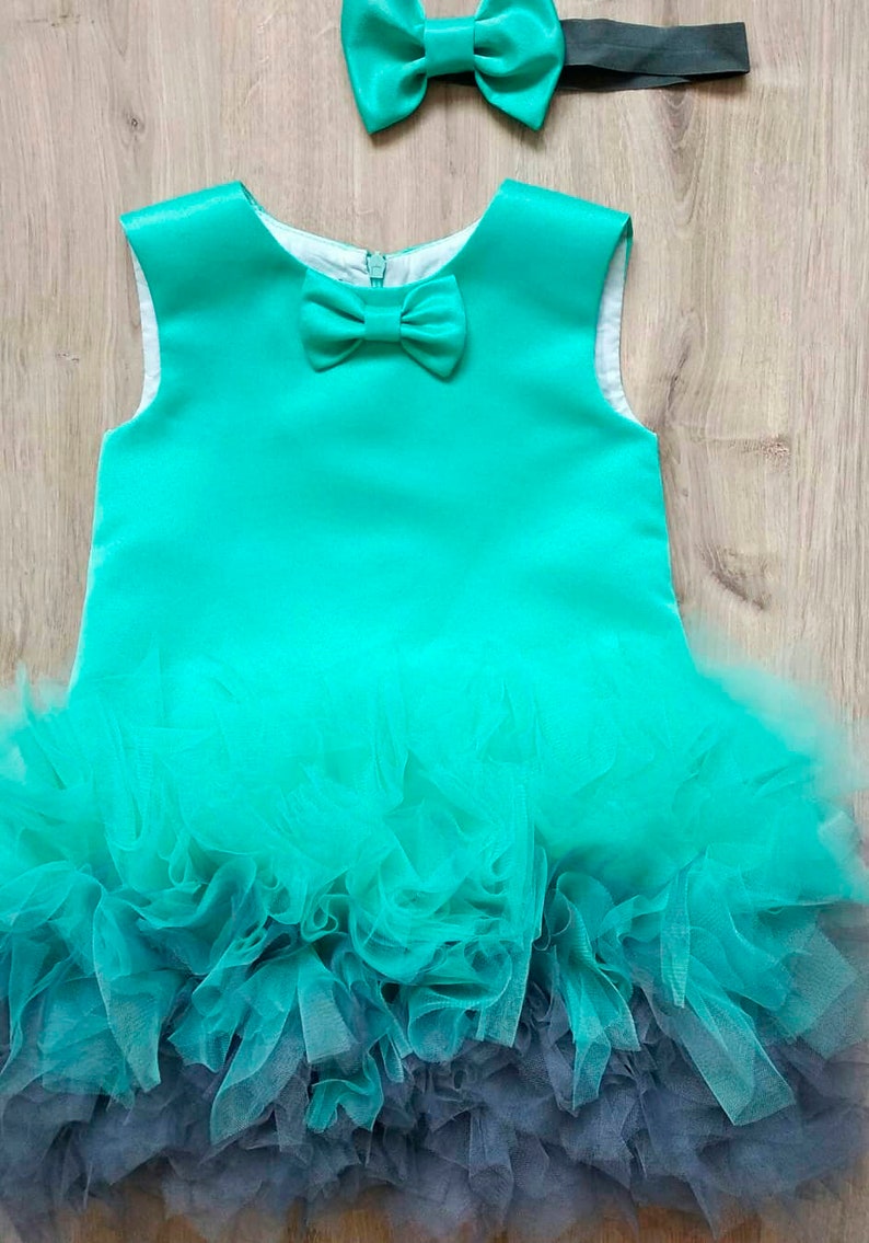 Pink Mint Tulle Dress Baby Dress First Birthday Outfit Pink Etsy