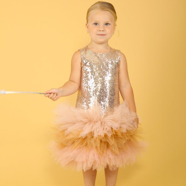 Boss Baby Girls Dress In Gold