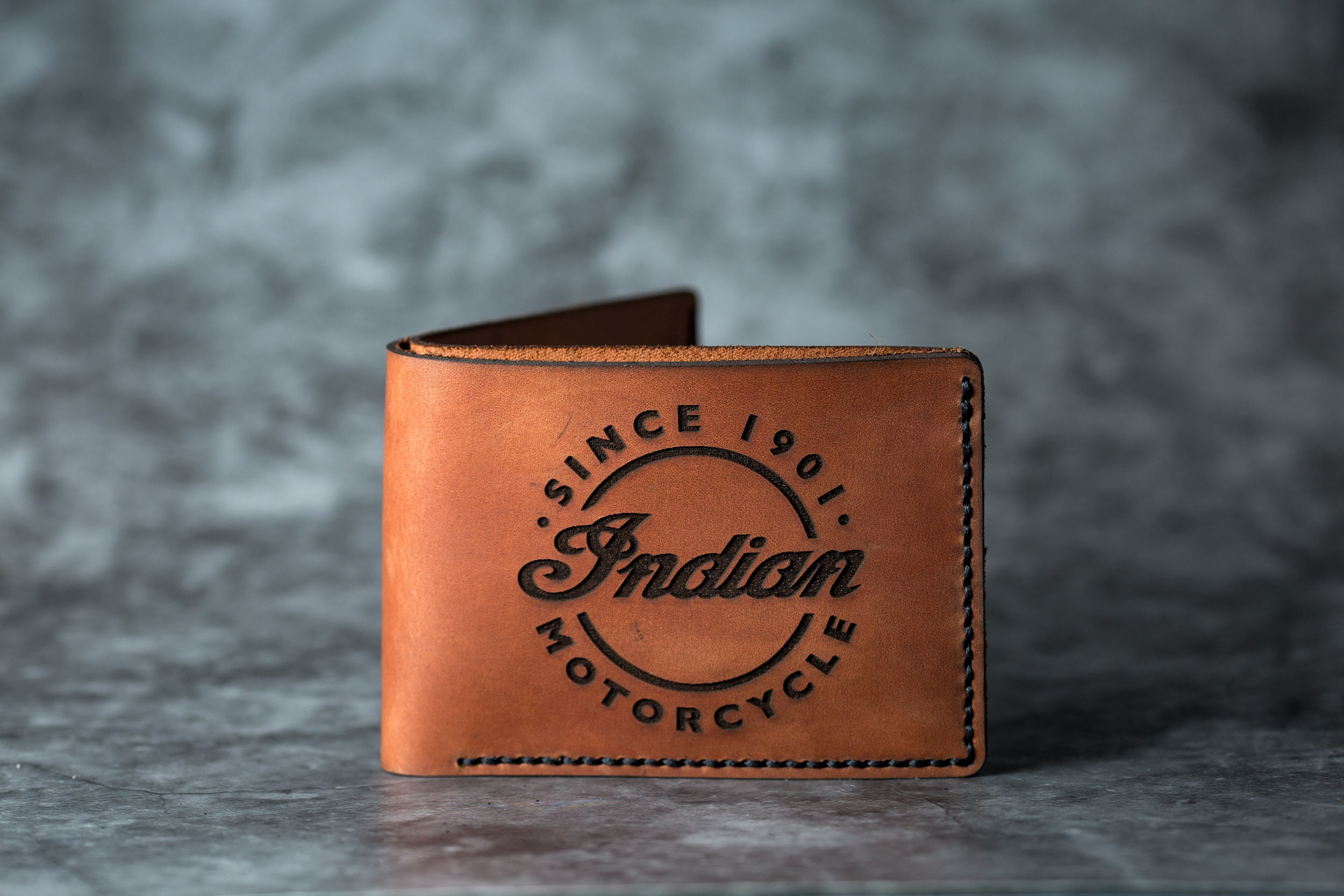 Indian Motorcycle Logo Leather BiFold wallet indian chief Etsy