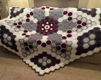 Gray Snowflake Blanket Pattern