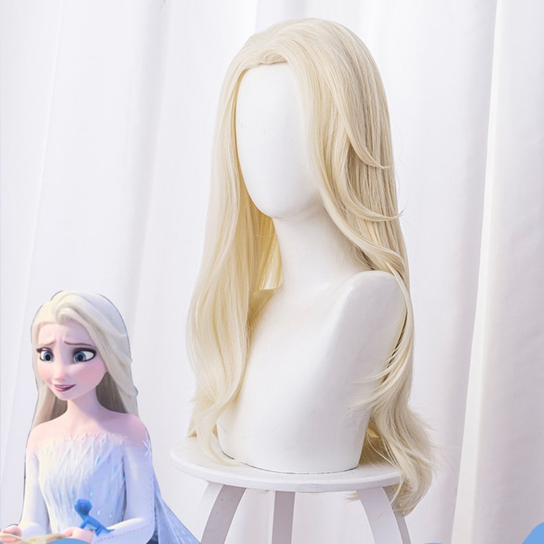 Queen Elsa Wigs Light gold Long Straight Hair Frozen 2 Etsy