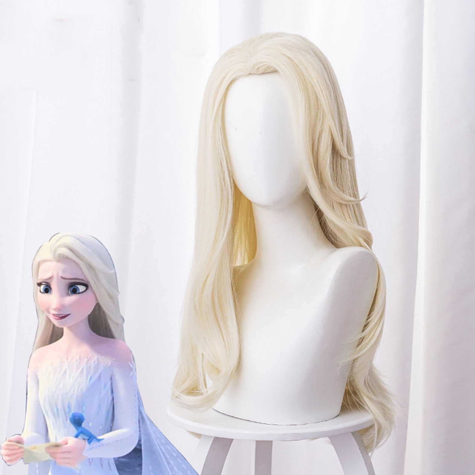Queen Elsa Wigs Light gold Long Straight Hair Frozen 2 Etsy