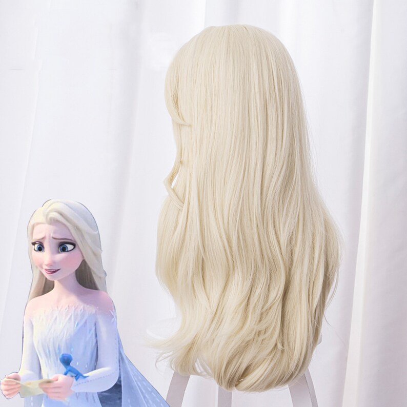 Queen Elsa Wigs Light gold Long Straight Hair Frozen 2 Etsy