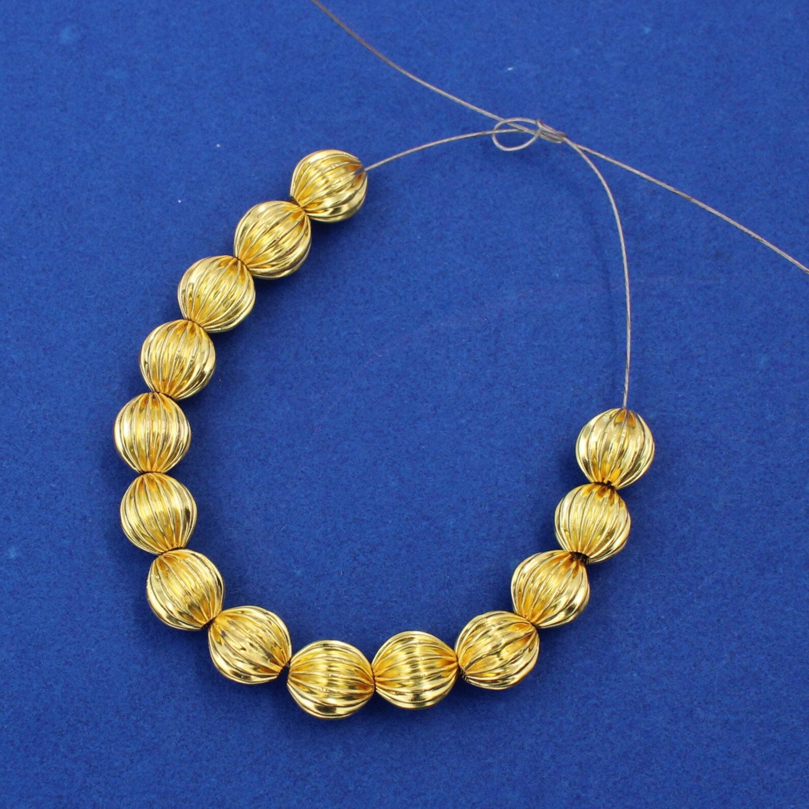 18 Karat Solid Pure Yellow Gold Handmade Beads.Fine Etsy
