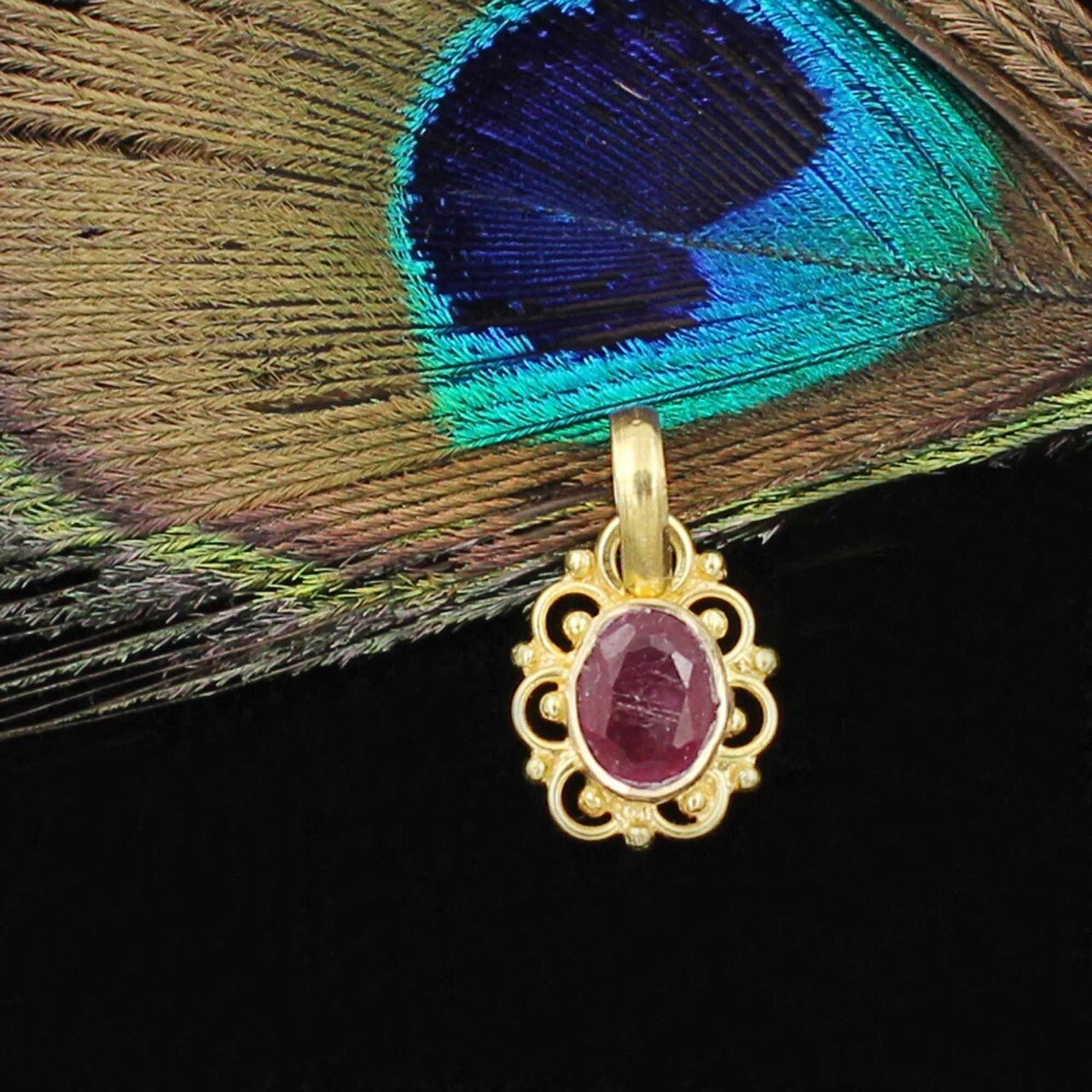 18k Yellow Gold Handmade pendant . Fine Jewelry Etsy