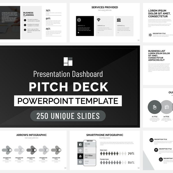 Pitch Deck - Presentation Dashboard, Pitch Deck Powerpoint, Investor Pitch Deck, Startup, Best Powerpoint Template, Marketing Plan