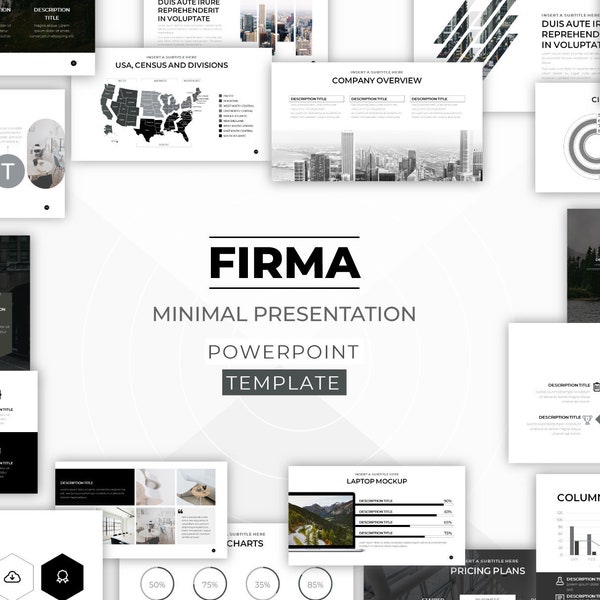 FIRMA Minimal Powerpoint Template, Marketing Slide Deck, Pitch Deck Presentation, Webinar Presentation, Modern Powerpoint, Project Plan PPTX