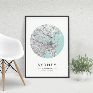 Sydney Map Print | Map Of Sydney Australia | Sydney City Map Art | Sydney Poster | Sydney Print | Wall Art | Custom Gift | DIGITAL DOWNLOAD