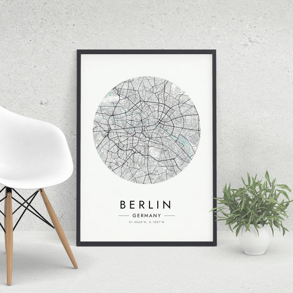 Berlin Map Print | Map Of Berlin | Berlin Germany City Map | Berlin Poster | Berlin Print | Wall Art | Personalized Gift | DIGITAL DOWNLOAD