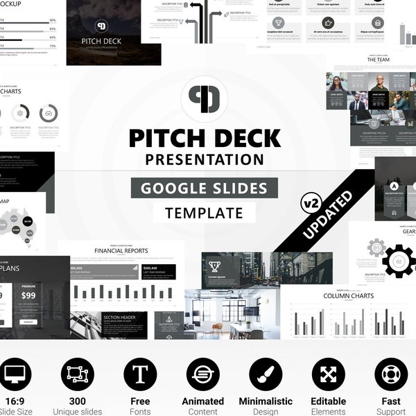 Pitch Deck - GoogleSlides Presentation, Marketing Slide Deck, Project Proposal, Startup GoogleSlides, Webinar Template, Business Plan