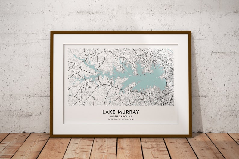 Custom Lake Map Print: Personalized Printable Lake Art (digital ...