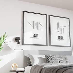 Tailor the hues to evoke memories of your favorite destinations or complement your home's color scheme. With endless possibilities, make your map truly one-of-a-kind.
DFW and DEN airport posters