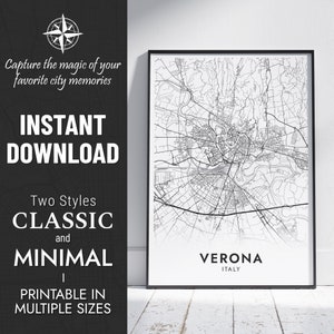 VERONA Karte Drucken | VERONA, Italien Stadt Karte Kunst | Personalisiertes Poster | Druckbare Karte | Personalisiertes Geschenk SOFORTIGER DIGITALER DOWNLOAD