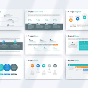 Minimal and Clean Template for Powerpoint,
Project Porposal Powerpoint Toolbox,
Project Roadmap Infographic,
Custom Project Template,