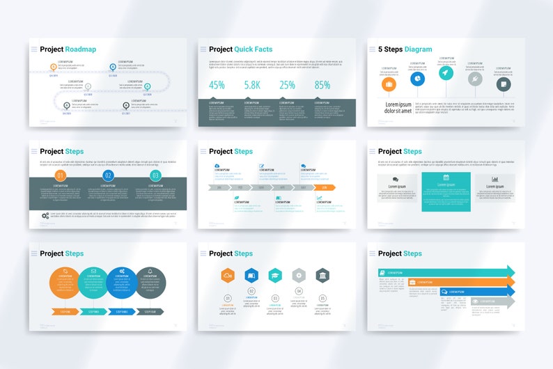 Minimal and Clean Template for Powerpoint,
Project Porposal Powerpoint Toolbox,
Project Roadmap Infographic,
Custom Project Template,