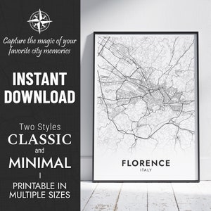Impressão do mapa de Florença de <br> Entrega Rápida? Arte do mapa da cidade de Florença, Itália | pôster personalizado | Mapa para impressão | Presente personalizado | DOWNLOAD DIGITAL INSTANTÂNEO