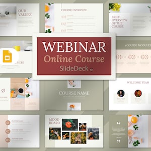 Webinaire Google Slides Deck Modèle de présentation de Google Slides Masterclass pour coach de vie en ligne Créateur de cours en ligne Portfolio personnel GSlides