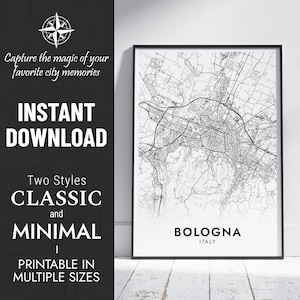 Bologna Map Print | Bologna, Italy City Map Art | Custom Poster | Printable Map | Personalized Gift | INSTANT DIGITAL DOWNLOAD