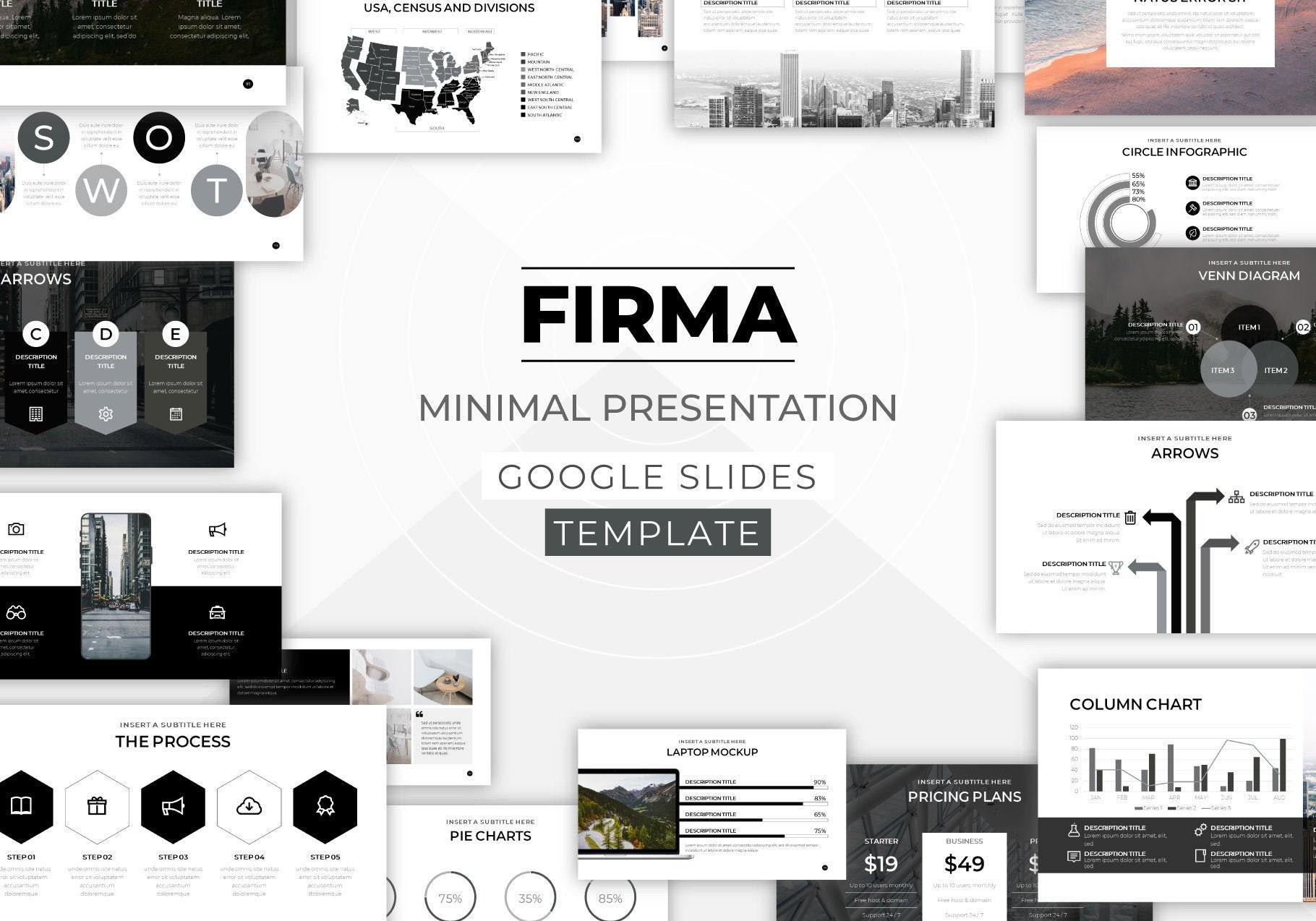 FIRMA Minimal Googleslides Template, Marketing Slide Deck, Pitch Deck ...