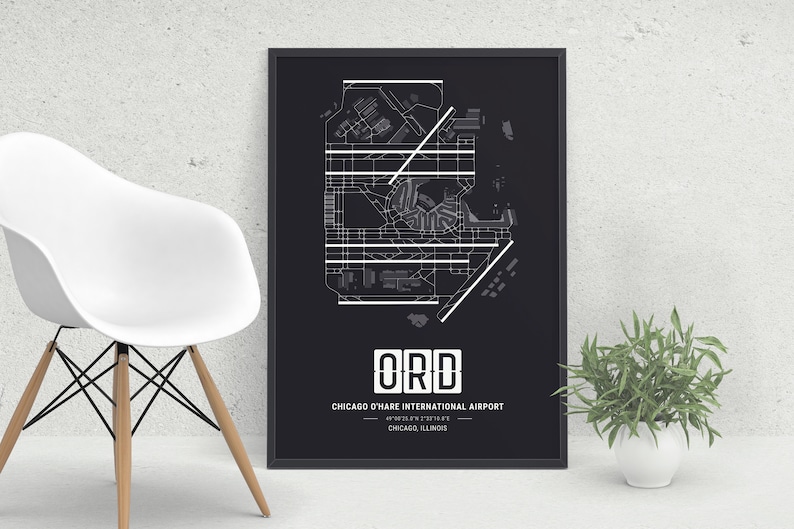 Personalize your airport map with custom colors to match your unique style and decor.
ORD code airport diagram