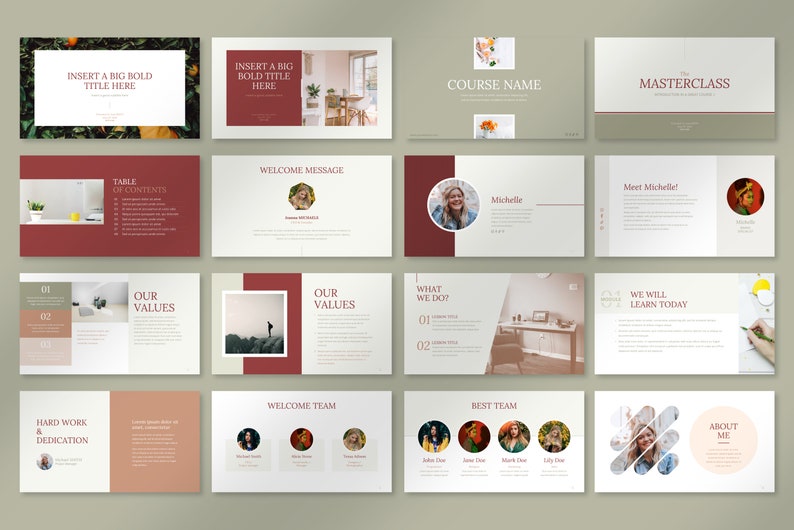 Course End Slide Elegant Webinar Google Slides Template: Online Course Presentation - Etsy