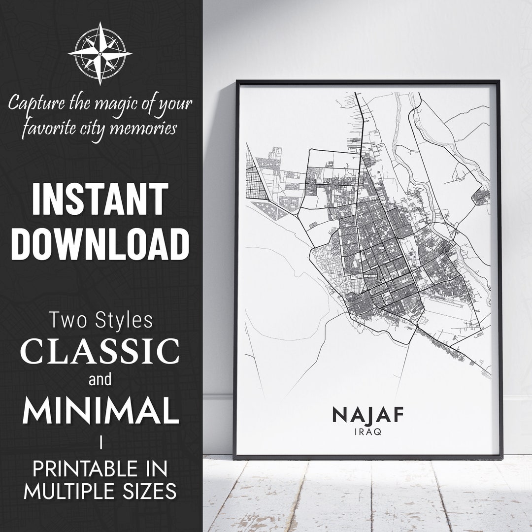 Najaf, Iraq Map Print: Minimalist City Art (digital Download) - Etsy
