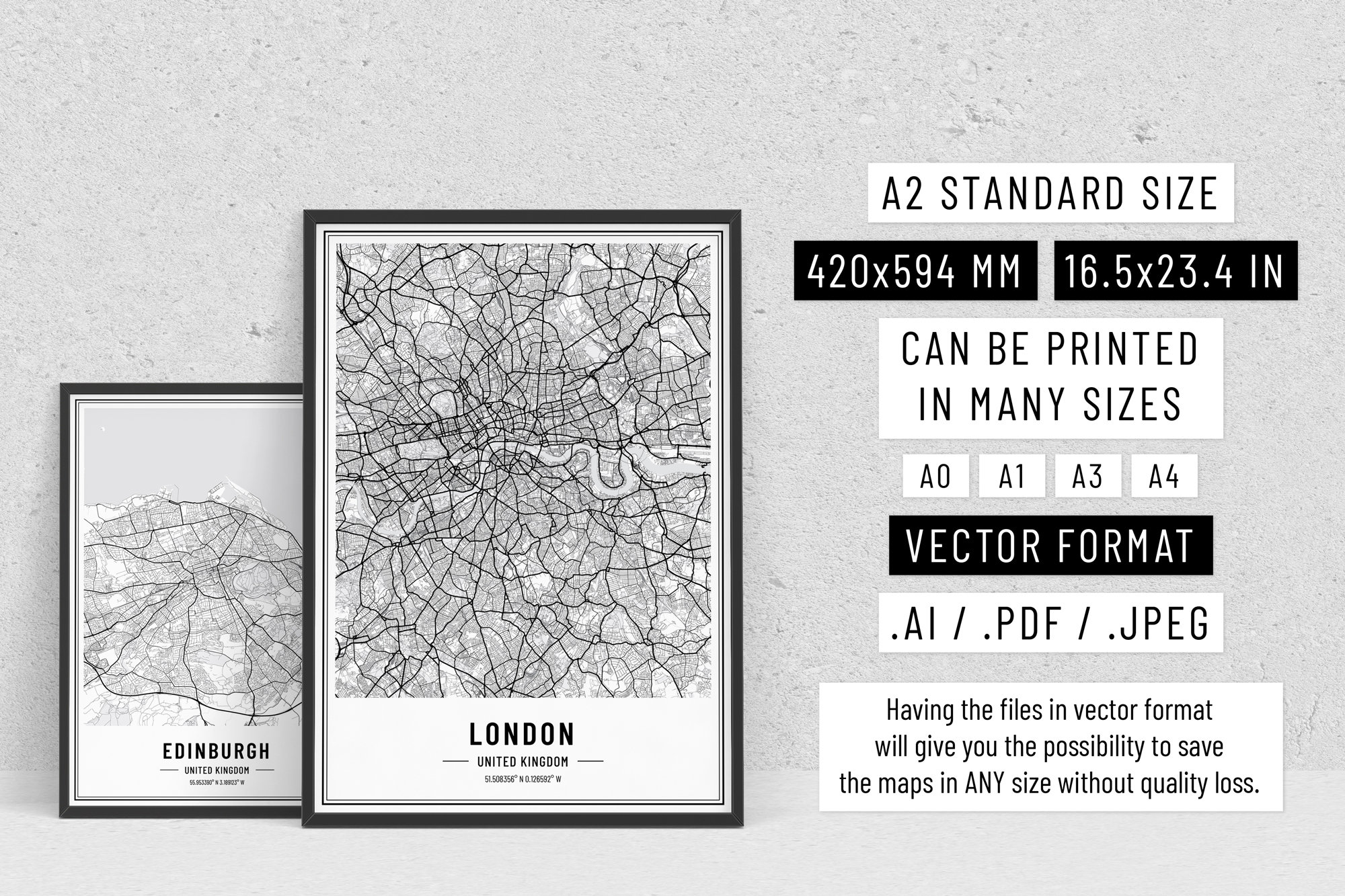 UK City Street Maps, Print Art, Modern Wall Art, Custom City Map