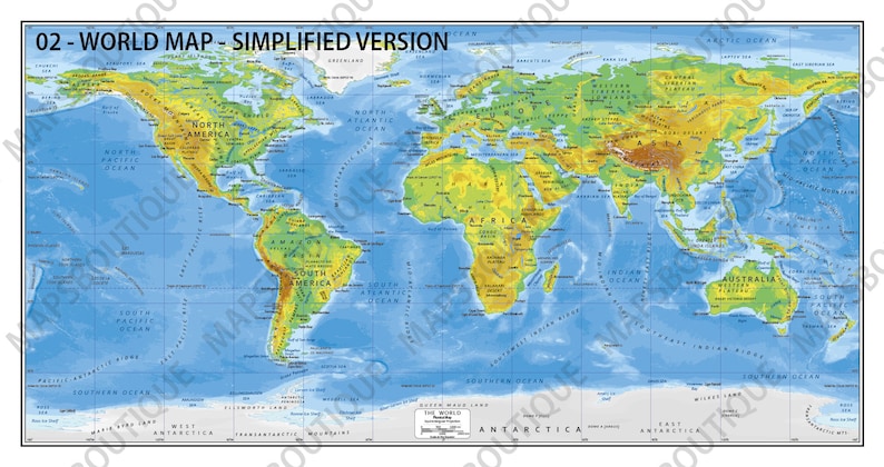 Mapa físico del mundo, mapa físico detallado del mundo, herramienta de ...