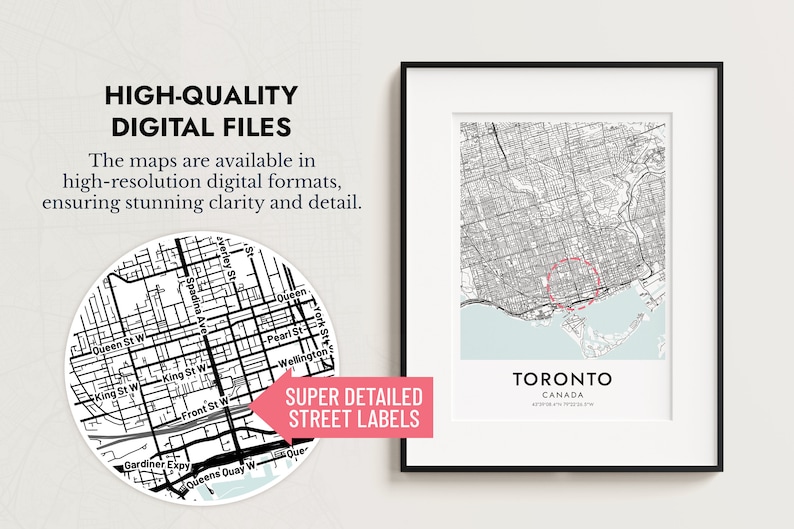 Custom City Map Prints With Street Names, City Map Poster With Street ...