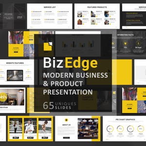 BizEdge Business PowerPoint Template, Product Catalog Presentation Deck, Corporate Slides