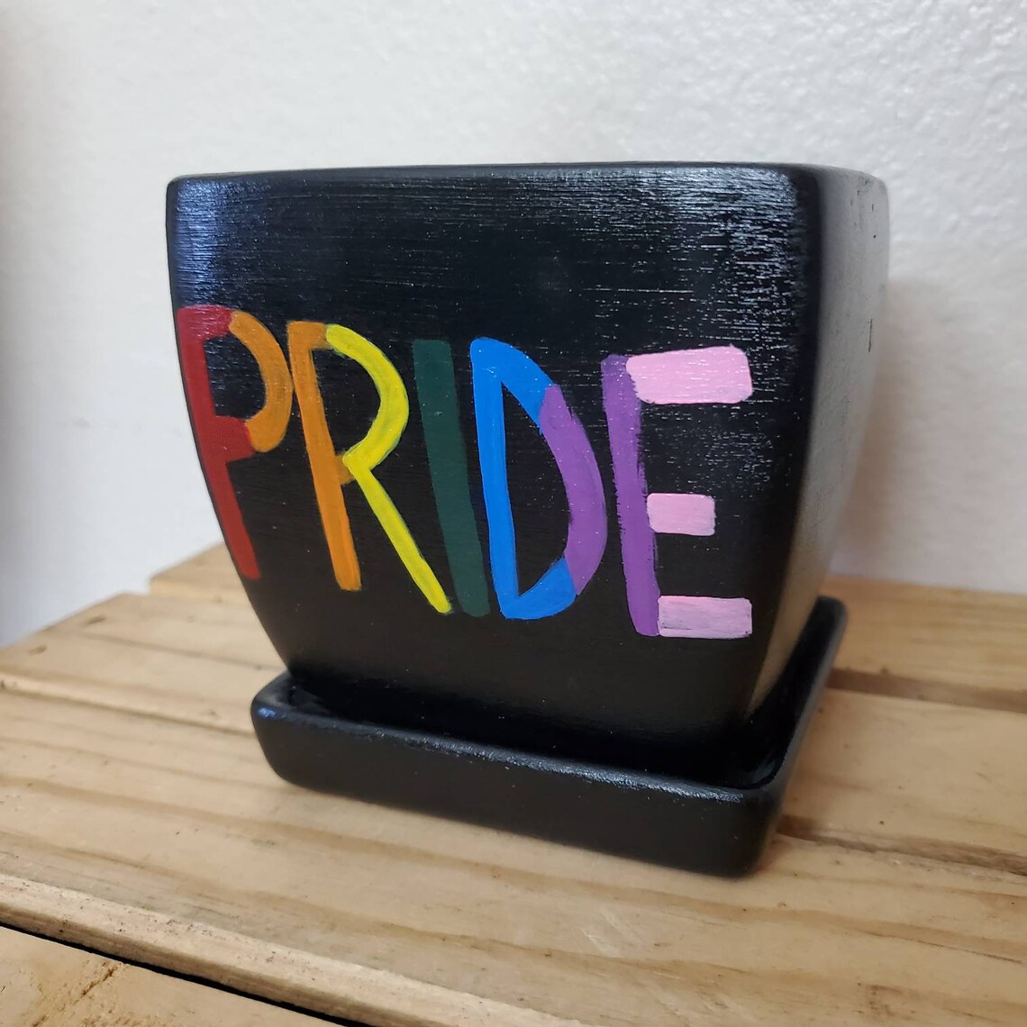 Rainbow Pride Planter Handpainted Pride Pot Etsy
