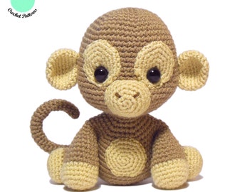 PATRÓN Mono Crochet, Amigurumi Crochet Patrón Animal PDF, Mono Crochet Juguete DIY